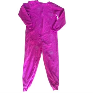 5/$15 George Pink Kids Fleece Sleeper One Piece With Stars- Size X-Small (4-5)